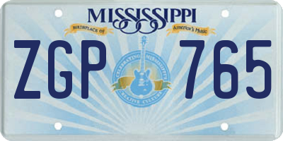 MS license plate ZGP765