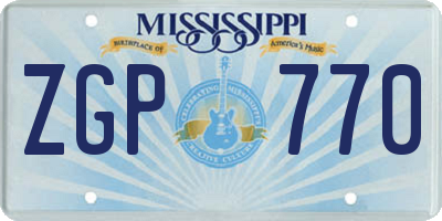 MS license plate ZGP770
