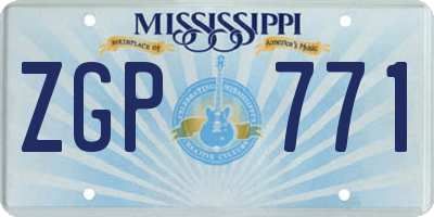 MS license plate ZGP771