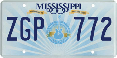 MS license plate ZGP772