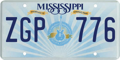 MS license plate ZGP776