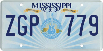 MS license plate ZGP779