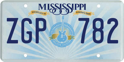 MS license plate ZGP782