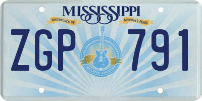 MS license plate ZGP791