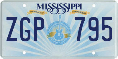 MS license plate ZGP795