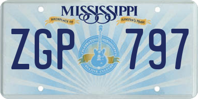 MS license plate ZGP797