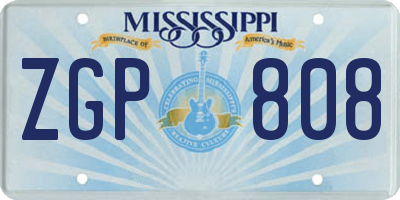MS license plate ZGP808