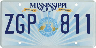 MS license plate ZGP811