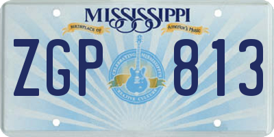 MS license plate ZGP813