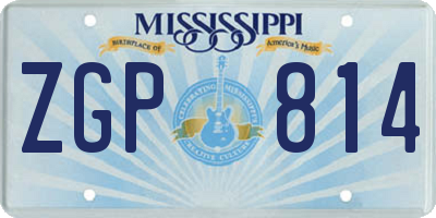 MS license plate ZGP814