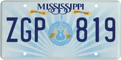 MS license plate ZGP819