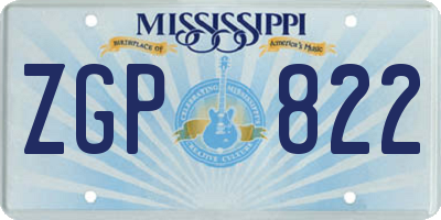 MS license plate ZGP822