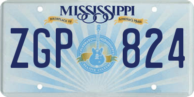 MS license plate ZGP824