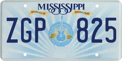 MS license plate ZGP825