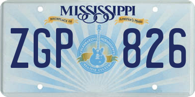 MS license plate ZGP826