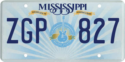 MS license plate ZGP827