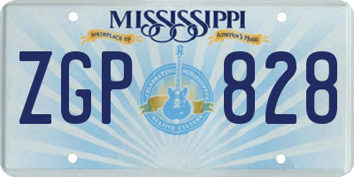 MS license plate ZGP828