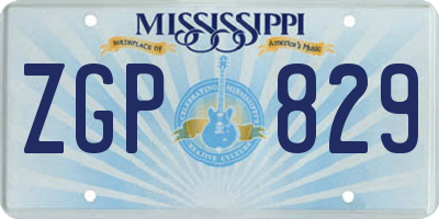 MS license plate ZGP829