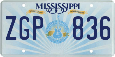 MS license plate ZGP836