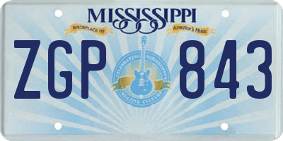 MS license plate ZGP843