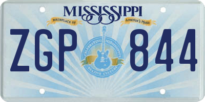 MS license plate ZGP844