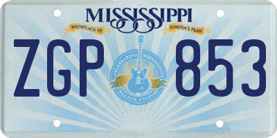 MS license plate ZGP853