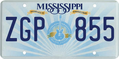 MS license plate ZGP855