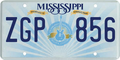 MS license plate ZGP856