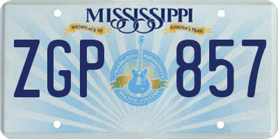 MS license plate ZGP857