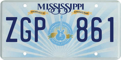MS license plate ZGP861