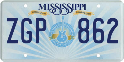 MS license plate ZGP862