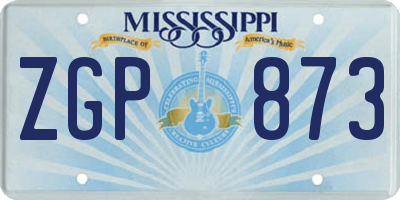 MS license plate ZGP873