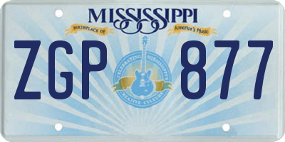 MS license plate ZGP877