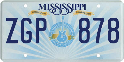 MS license plate ZGP878