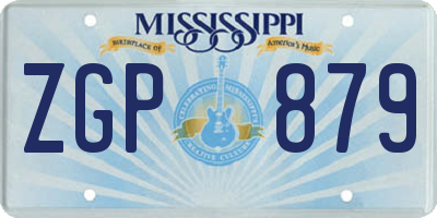 MS license plate ZGP879