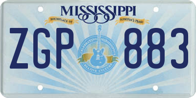 MS license plate ZGP883