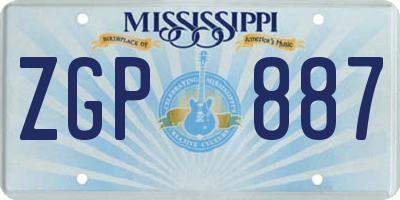 MS license plate ZGP887