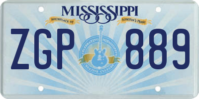 MS license plate ZGP889