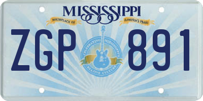 MS license plate ZGP891