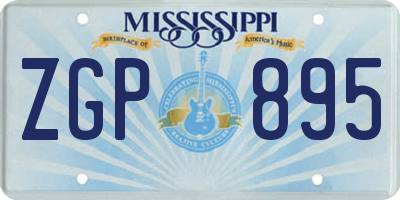 MS license plate ZGP895