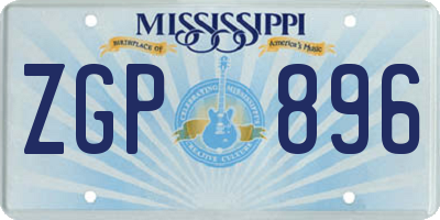 MS license plate ZGP896