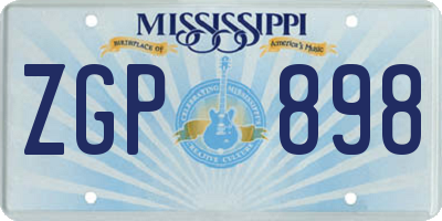 MS license plate ZGP898