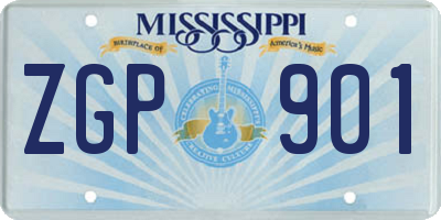 MS license plate ZGP901