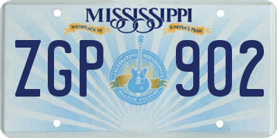 MS license plate ZGP902
