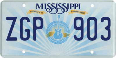 MS license plate ZGP903