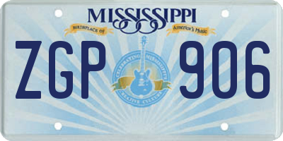 MS license plate ZGP906