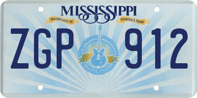 MS license plate ZGP912