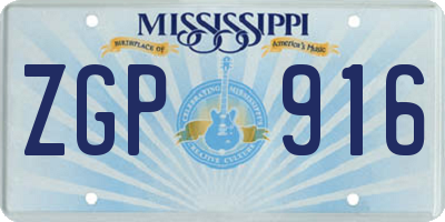 MS license plate ZGP916