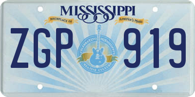 MS license plate ZGP919