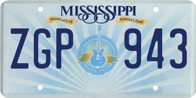 MS license plate ZGP943